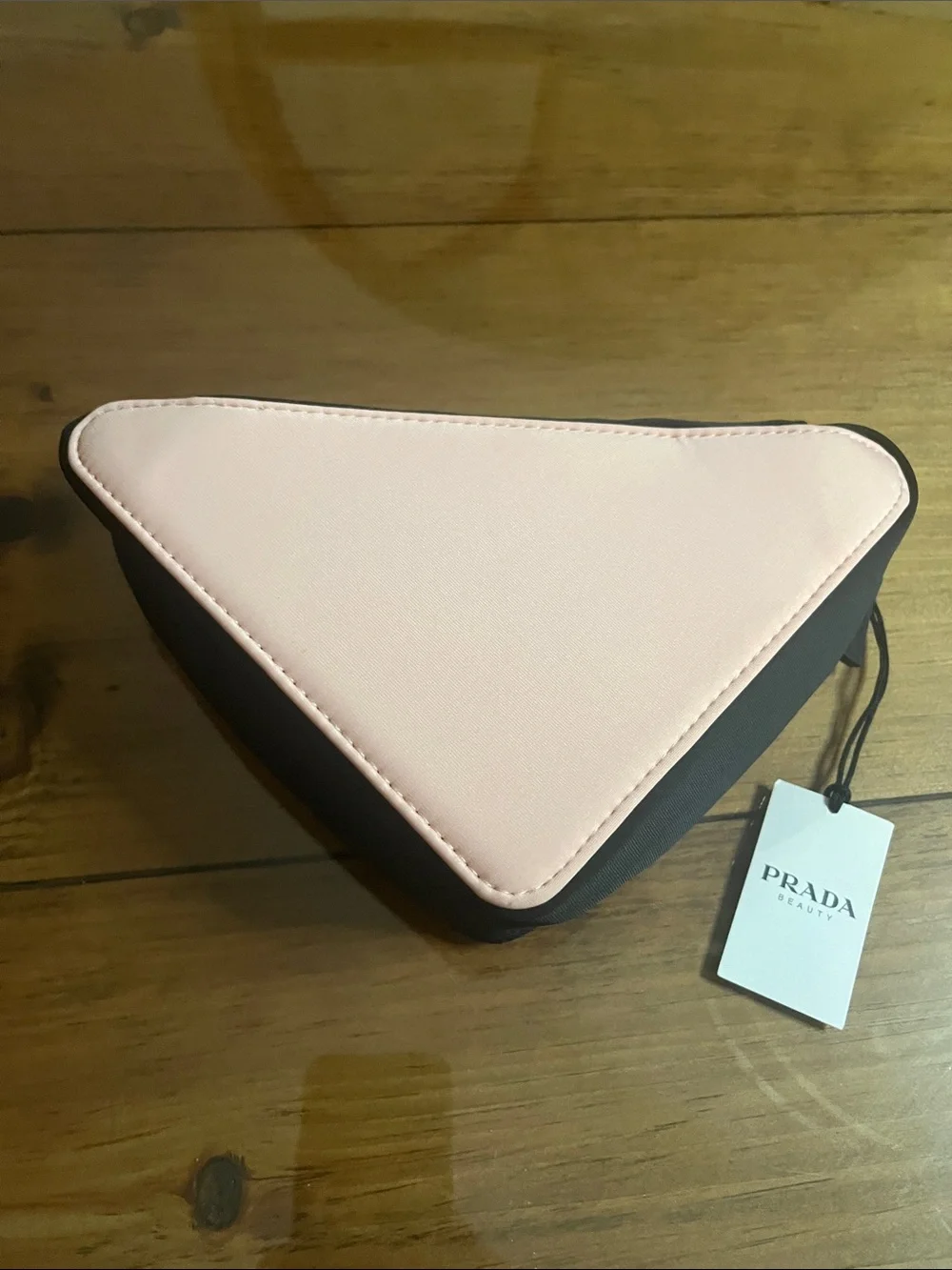 Prada Pink Triangle Makeup Travel Pouch ClutchTravel Bag GWP